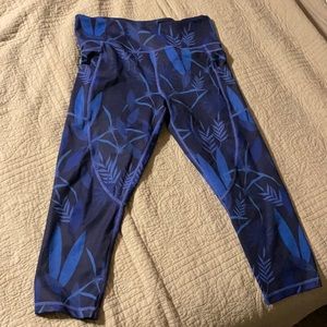 Zyia blue floral light and tight leggings